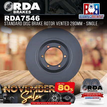 RDA Brakes RDA7546 Standard Disc Brake Rotor Vented 280mm - Single