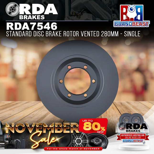 RDA Brakes RDA7546 Standard Disc Brake Rotor Vented 280mm - Single