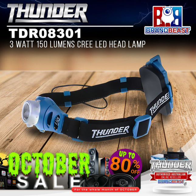 Thunder TDR08301 3W 150 Lumens Cree Round LED Head Lamp