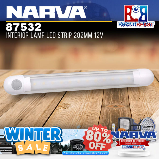 Narva 87532 LED Interior Strip Lamp With 12V Off/On Switch (282mm x 34mm)
