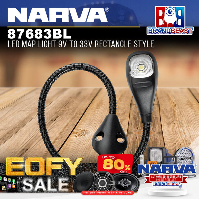 Narva 87683BL LED Map Light 9V to 33V Rectangle Style