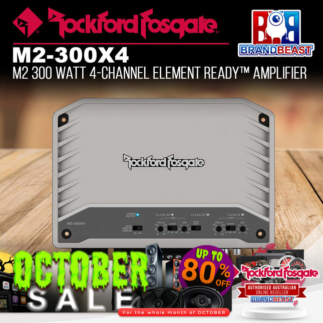 Rockford Fosgate M2-300X4 M2 300 Watt 4-Channel Element Ready™ Marine Amplifier