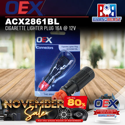 OEX ACX2861BL Cigarette Lighter Plug 16A @ 12V