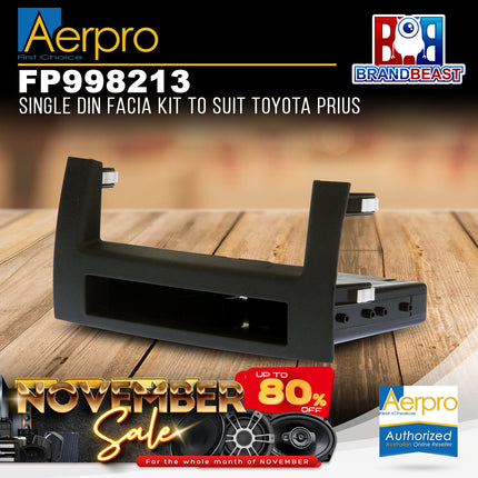 Aerpro FP998213 Single DIN Black Facia Kit Suit Toyota Prius 2004 - 2008