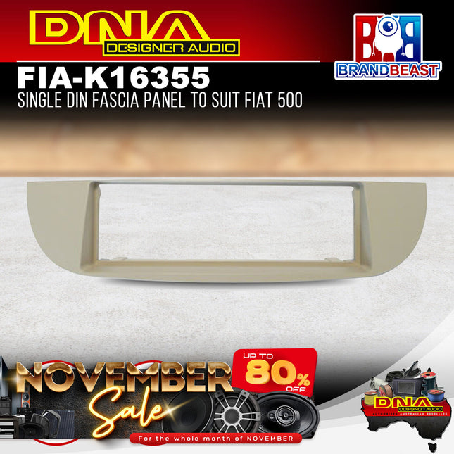 DNA FIA-K16355 Single DIN Fascia Panel to Suit Fiat 500