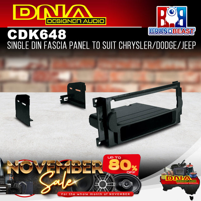 DNA CD-K648 Single DIN Fascia Panel to Suit Chrysler/Dodge/Jeep