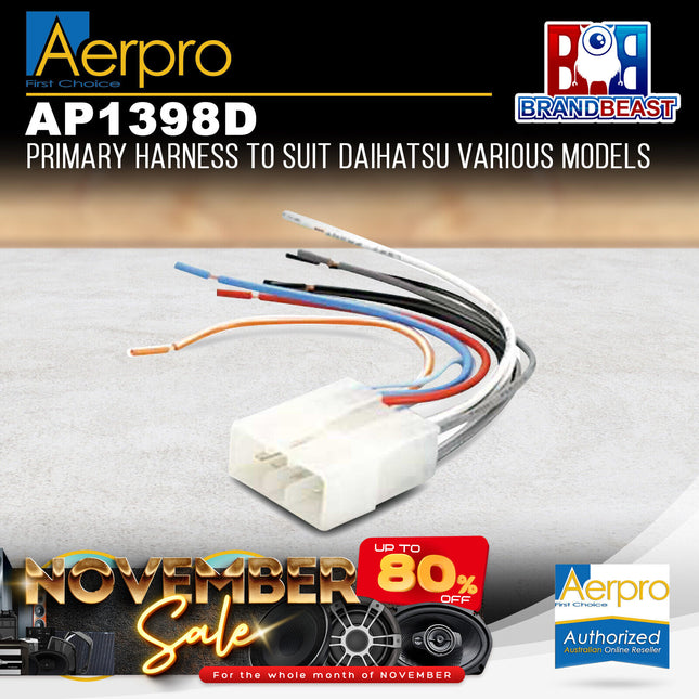 Aerpro AP1398D Primary Harness to Suit Daihatsu Various Models