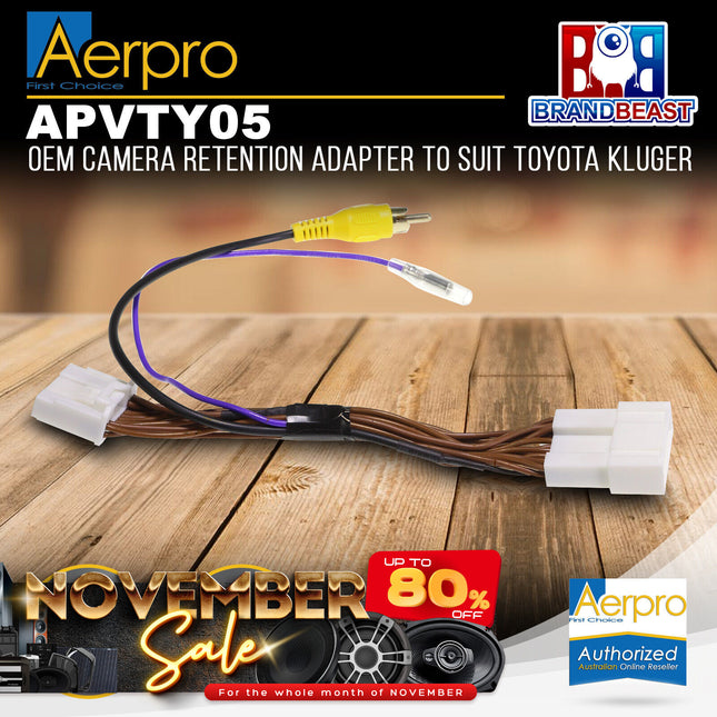 Aerpro APVTY05 OEM Camera Retention Adapter Suit Toyota Kluger 2007 - 2013