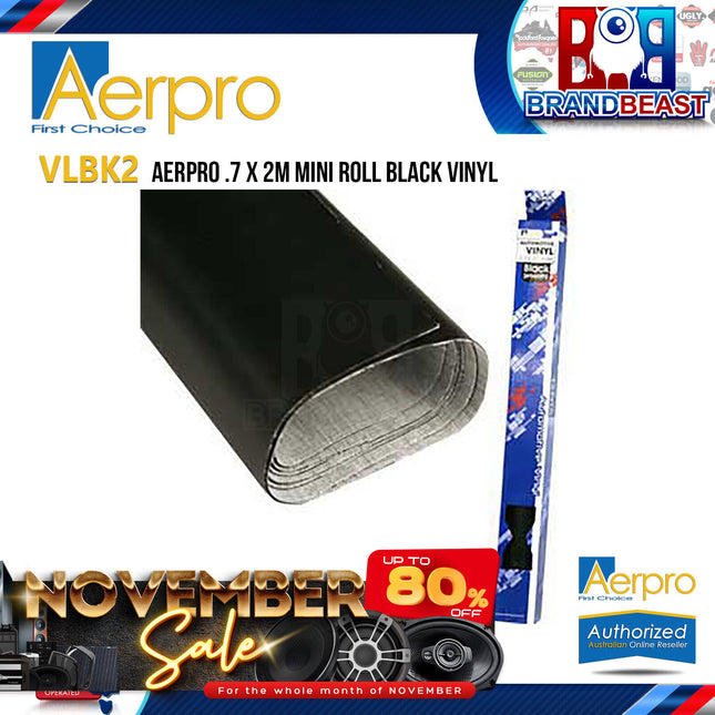 Aerpro VLBK2 .7 X 2M Mini Roll Black Vinyl