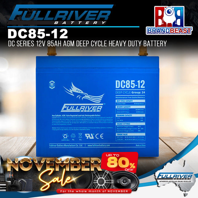 Fullriver DC85-12 DC Series 12V 85Ah AGM Deep Cycle Heavy Duty Battery