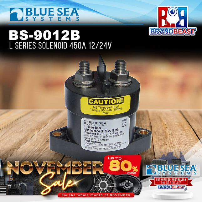 Blue Sea Systems BS-9012B L Series Solenoid 450A 12/24V