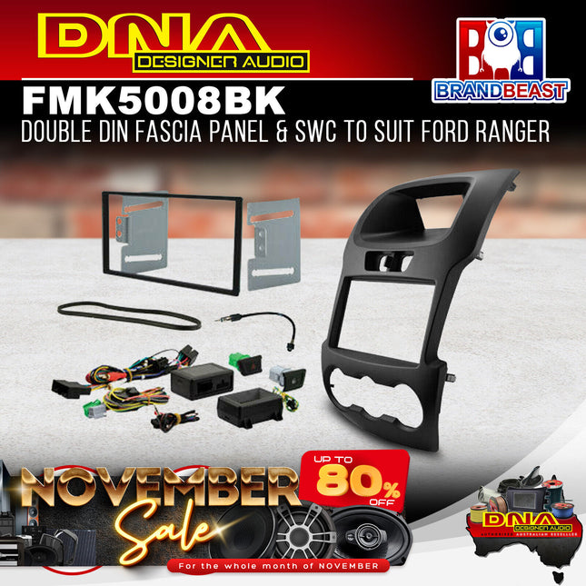 DNA FM-K5008BK Fascia Panel & SWC To Suit Ford Ranger
