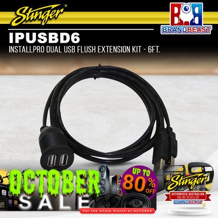 Stinger IPUSBD6 InstallPRO Dual USB Flush Extension Kit - 6Ft.