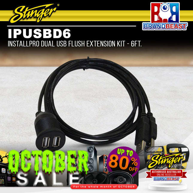 Stinger IPUSBD6 InstallPRO Dual USB Flush Extension Kit - 6Ft.