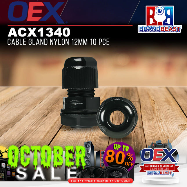 OEX ACX1340 Cable Gland Nylon 12mm 10 Pce