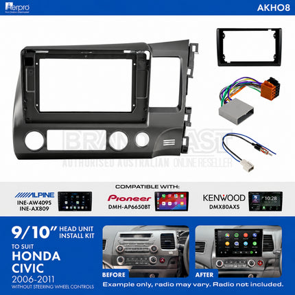 Aerpro AKHO8 Honda Civic 2006-2011 Sedan 9/10 Inch Head Unit Installation Kit