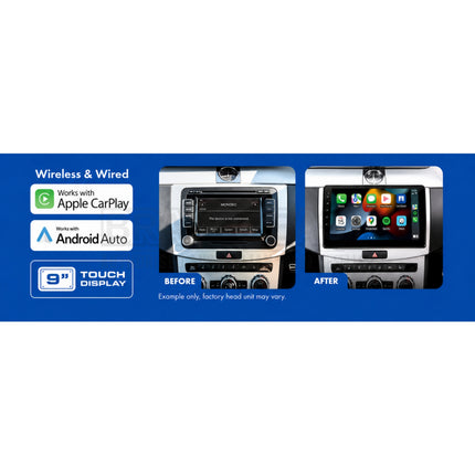 AERPRO AMAVW14 9-Inch Multimedia Receiver Head Unit Upgrade Kit for Volkswagen 2015-On with Factory MIB-PQ Unit