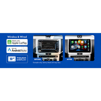 AERPRO AMAVW13 9-Inch Multimedia Receiver Head Unit Upgrade Kit for Volkswagen 2006-2015 with Blaupunkt Factory Amplifier