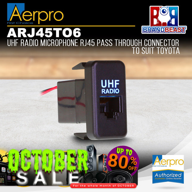 Aerpro ARJ45TO6 RJ45 Pass-Through Adaptor Suit Toyota Models (21.5mm x 40mm)