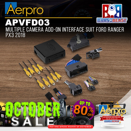 Aerpro APVFD03 Multiple Camera Add-On Interface Suit Ford Ranger PX3 2018