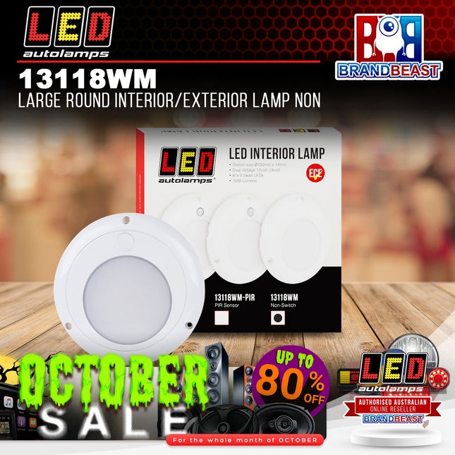 LED Autolamps 13118WM Large Round Interior/Exterior Lamp Non