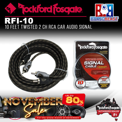 Rockford Fosgate RFI-10 10 Feet Twisted Pair Signal Cable