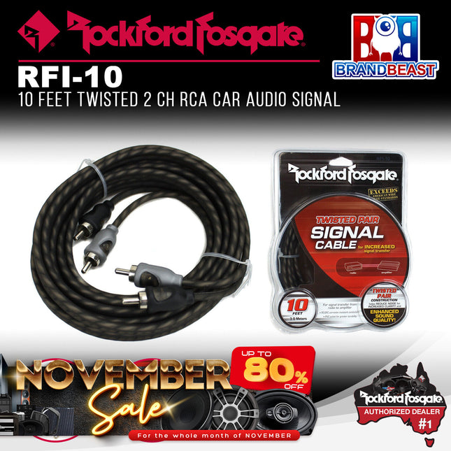 Rockford Fosgate RFI-10 10 Feet Twisted Pair Signal Cable