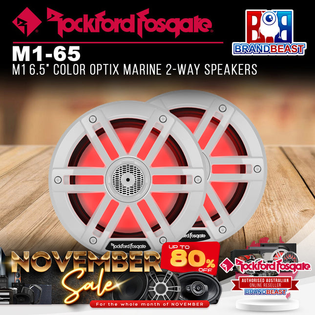 Rockford Fosgate M1-65 M1 6.5" Color Optix Marine 2-Way Speakers