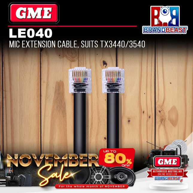 GME LE040 8 Pin Microphone Extension Lead - Suit AD008