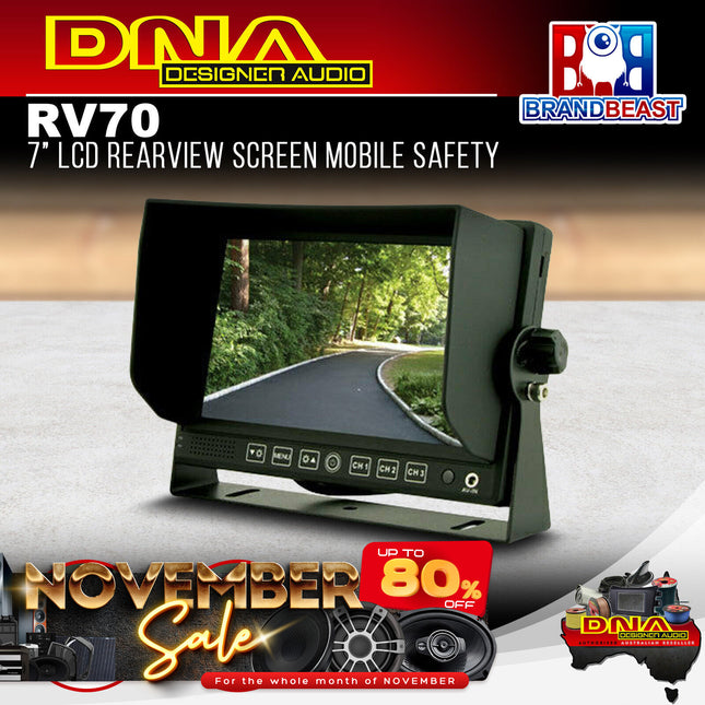 DNA RV70 7" 3-Channel LCD Rearview Screen