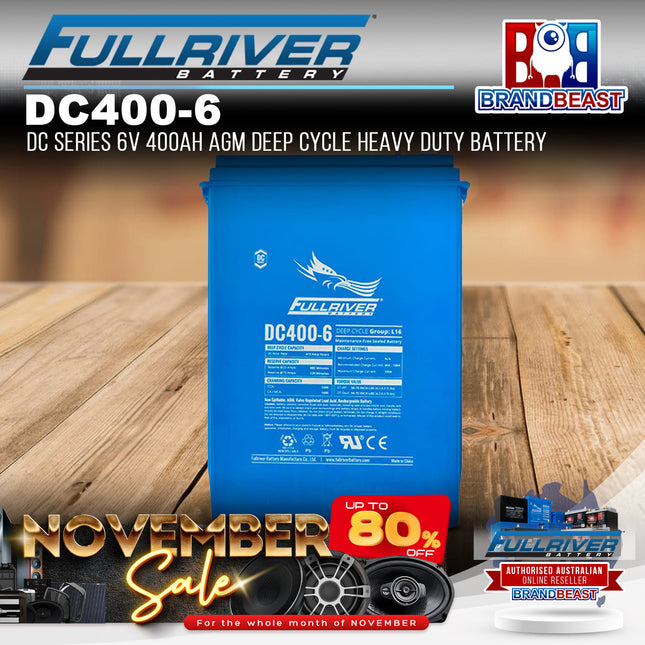 Fullriver DC400-6 DC Series 6V 400Ah AGM Deep Cycle Heavy Duty Battery