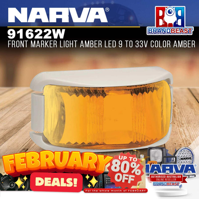 Narva 91622W Front Marker Light Amber LED 9 To 33V Color Amber