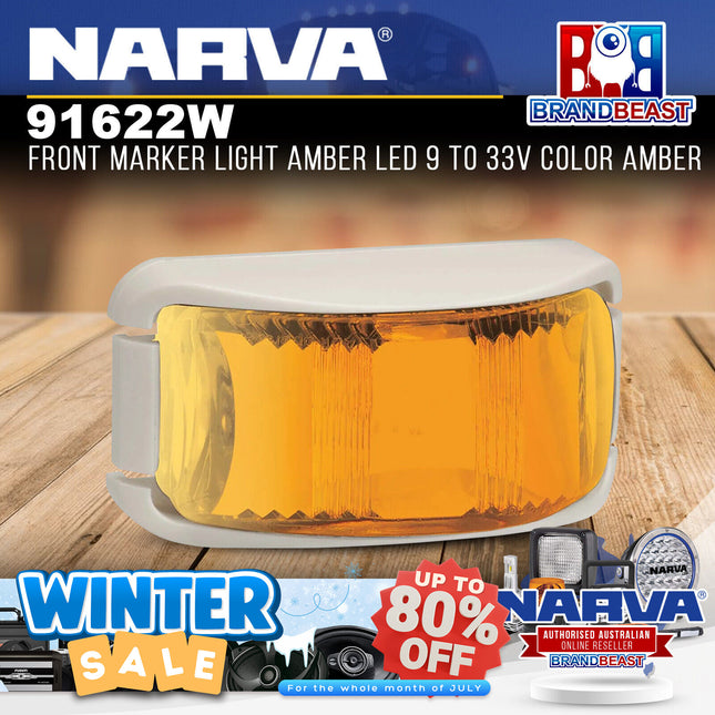 Narva 91622W Front Marker Light Amber LED 9 To 33V Color Amber