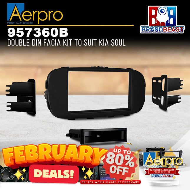 Aerpro 957360B Double DIN Facia Kit to Suit Kia Soul