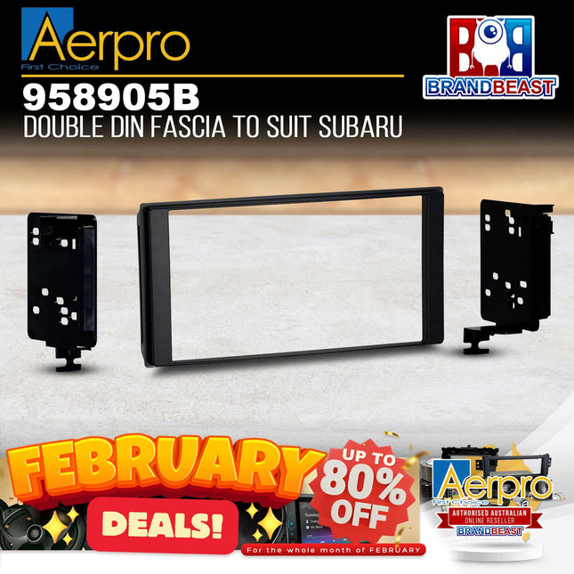 Aerpro 958905B Double DIN Black Facia Kit Suit Select Subaru Vehicles