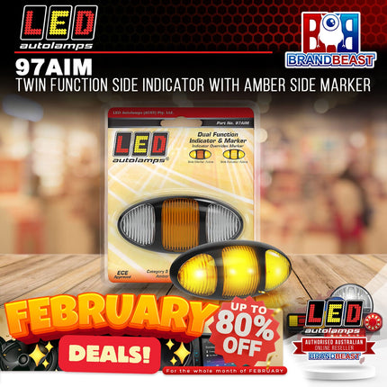 LED Autolamps 97AIM Twin Function Side Indicator With Amber Side Marker