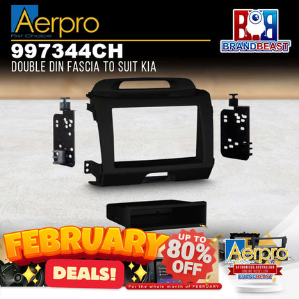 Aerpro 997344CH Single/Double DIN Facia Kit to Kia Sportage