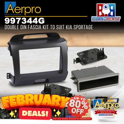 Aerpro 997344G Single/Double DIN Facia Kit to Suit Kia Sportage