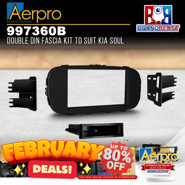 Aerpro 997360B Single/Double DIN Facia Kit to Suit Kia Soul