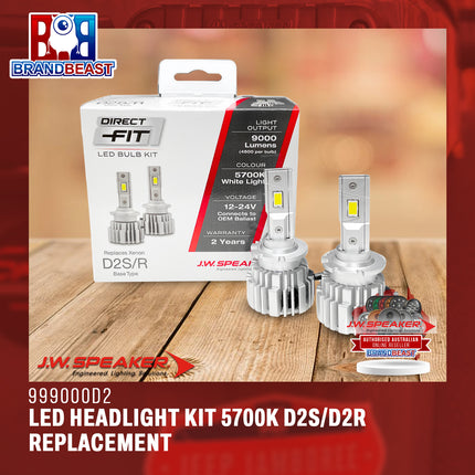 J.W. Speaker LED Headlight Kit 5700K D2S/D2R 12/24V Replacement - 999000D2