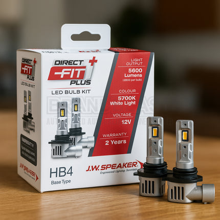 JW Speaker 999006DFP HB4 LED Headlight Direct Fit Plus 12V Hi/Lo Beam 6000K – Ultra-Bright, Plug & Play, Street Legal Upgrade