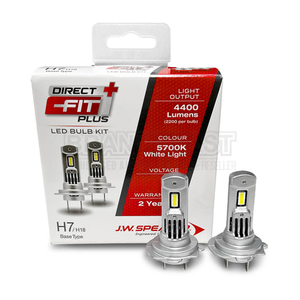 JW Speaker 999007DFP H7 LED Headlight Kit Direct Fit Plus 12V 6000K – Ultra-Bright, Plug & Play, Road-Legal Upgrade