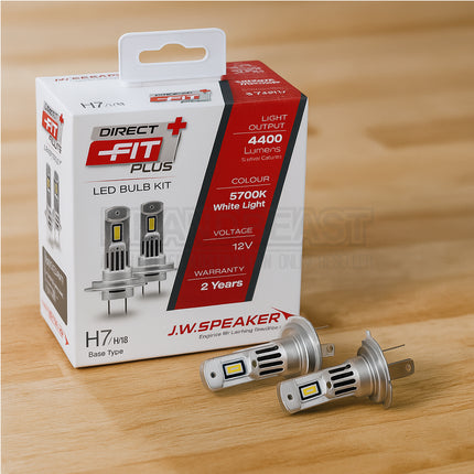 JW Speaker 999007DFP H7 LED Headlight Kit Direct Fit Plus 12V 6000K – Ultra-Bright, Plug & Play, Road-Legal Upgrade