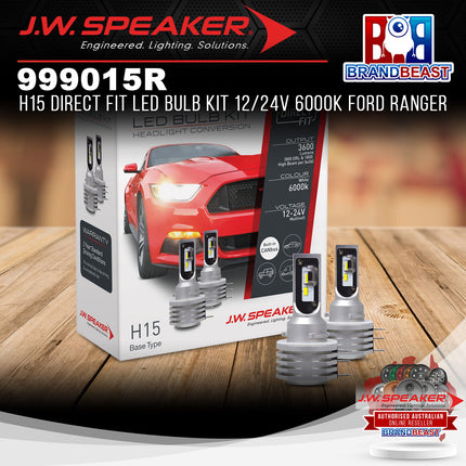 JW Speaker 999015R 12/24V 6000K H15 Direct Fit LED Bulb Kit Suit Ford Ranger