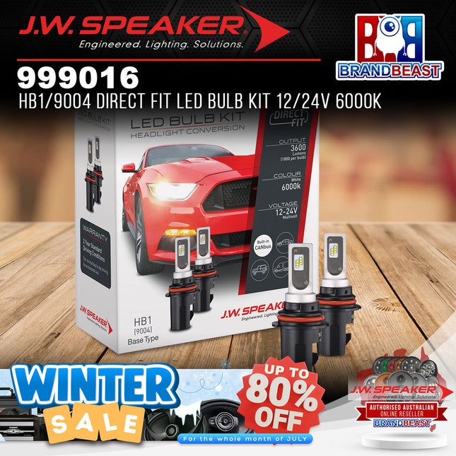 J.W. Speaker 999016 12/24V 6000K HB1/9004 DirectFit LED Bulb Kit
