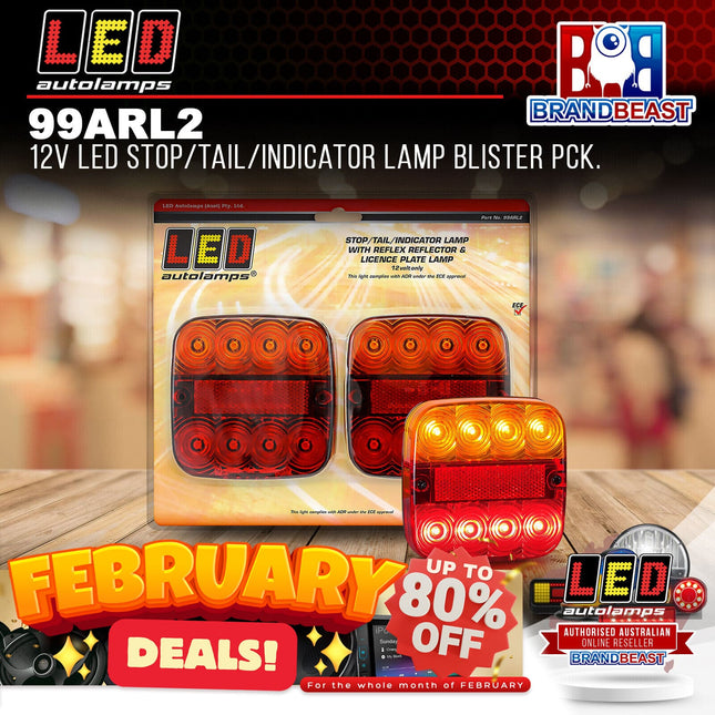 LED Autolamps 99ARL2 12V LED Stop/Tail/Indicator Lamp Blister Pck