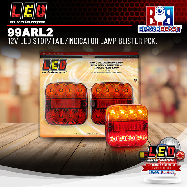 LED Autolamps 99ARL2 12V LED Stop/Tail/Indicator Lamp Blister Pck