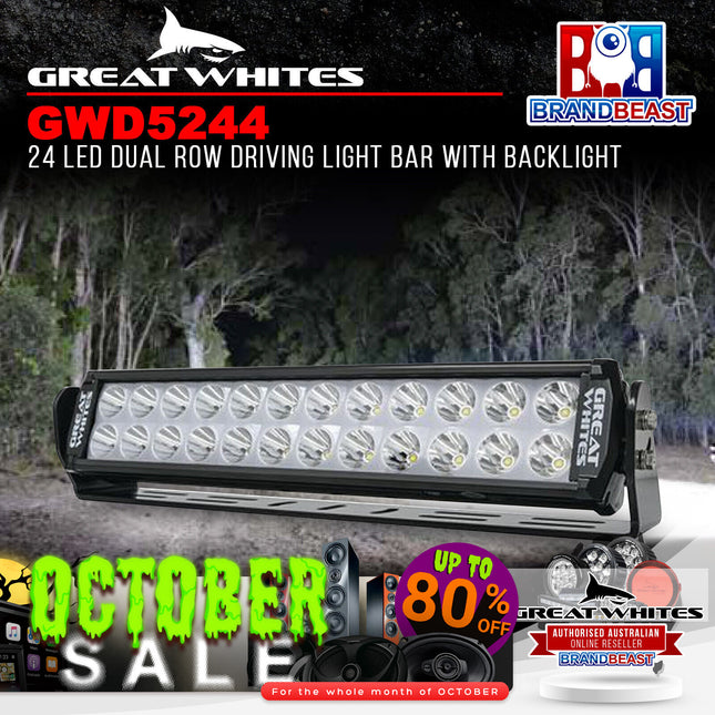 Great Whites GWD5244 24 LED Dual Row Driving Light Bar with Backlight
