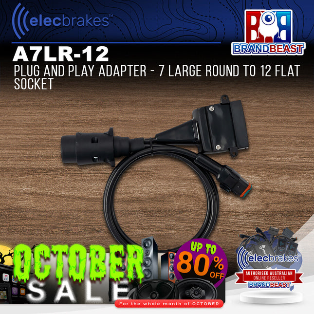 Elecbrakes A 7LR-12 Plug and Play Adapter - 7 Large Round to 12 Flat Socket