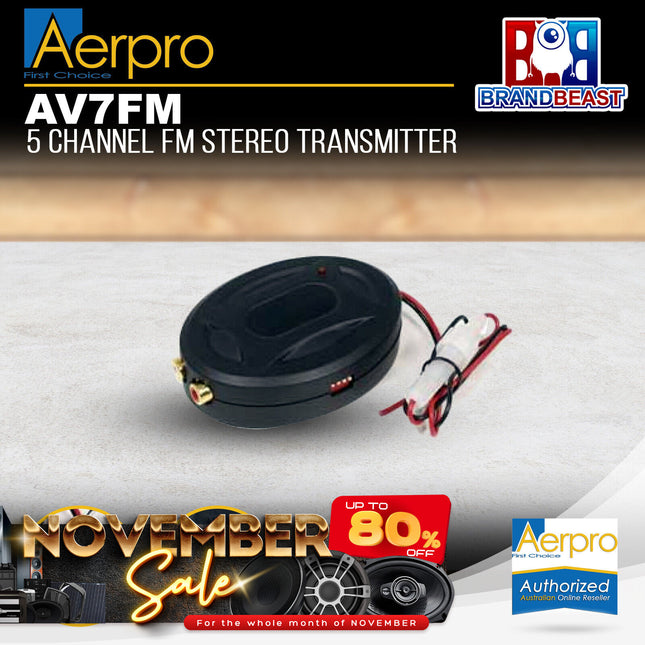 Aerpro AV7FM 5-Channel FM Stereo Transmitter